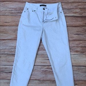 A&F white cropped jeans